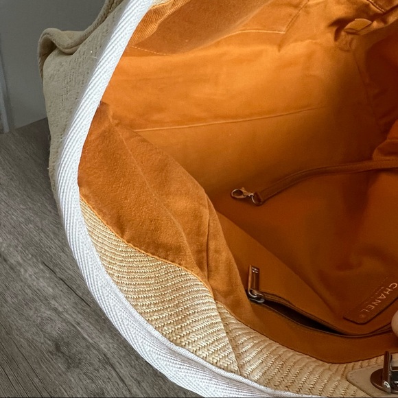 Chanel Woven Straw Raffia Medium Deauville Tote Beige - Picture 16 of 16